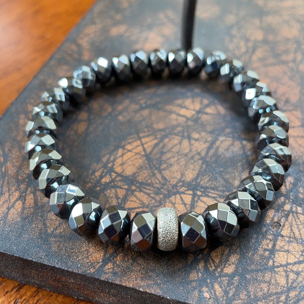 Hematite Bead Stretch Bracelet